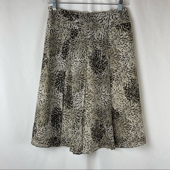 Geoffrey Beene Brown Tan Sheer Pleated Office to Date Night Skirt NWOT Size 2 - Picture 5 of 9